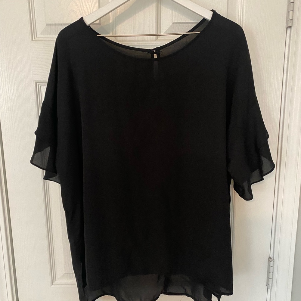 Sheer black blouse